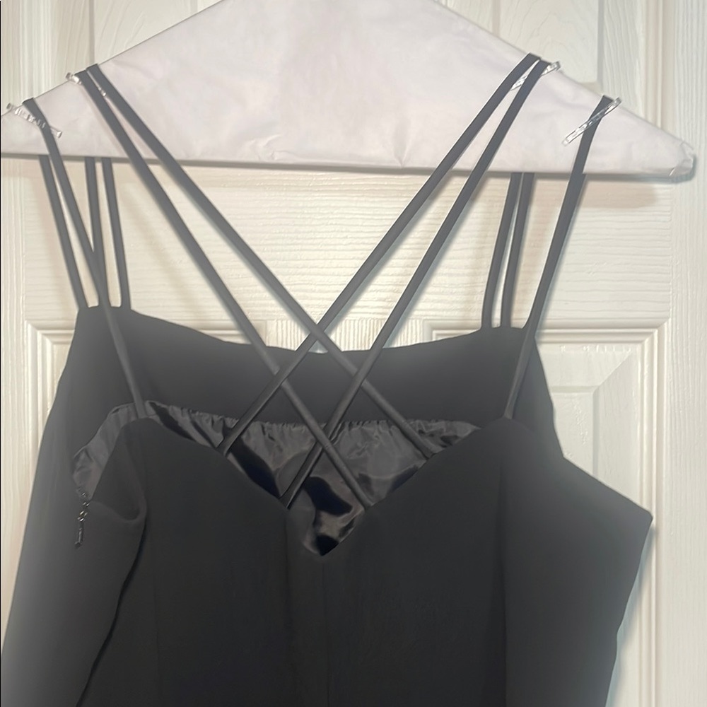 Worthington Black Sheath Dress Spaghetti Strap Cocktail - Picture 3 of 4